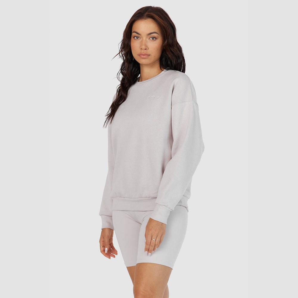 Lounge Underwear 365 Oversized Crew Neck Jumper Stone | INGWXCH-80