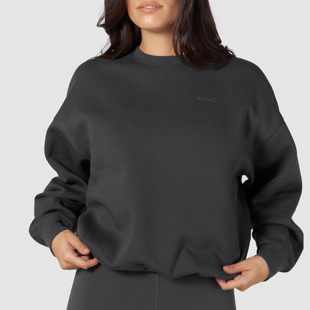 Lounge Underwear 365 Oversized Crew Neck Jumper Pebble | MHRAKXI-57