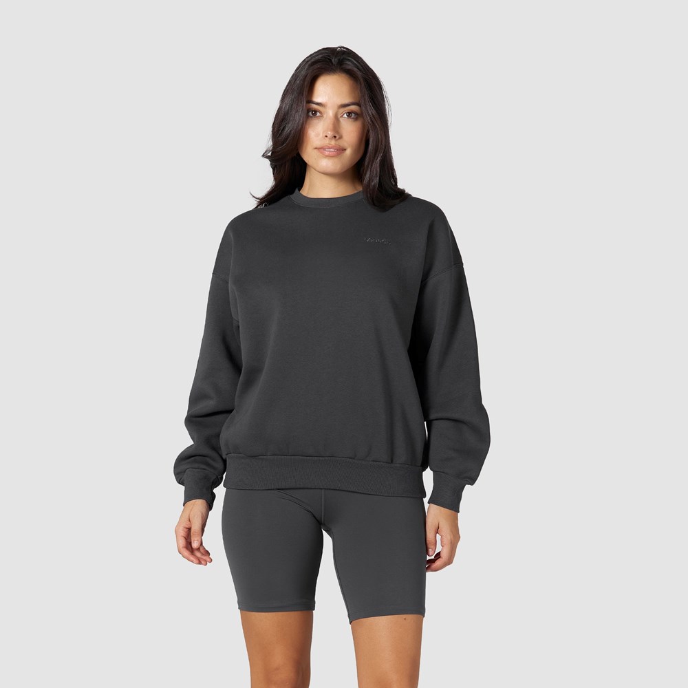 Lounge Underwear 365 Oversized Crew Neck Jumper Pebble | MHRAKXI-57