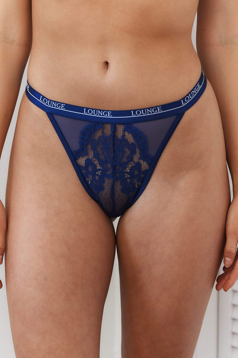 Lounge Underwear Blossom Tanga Námornícka Modrá | ARFBSWD-05