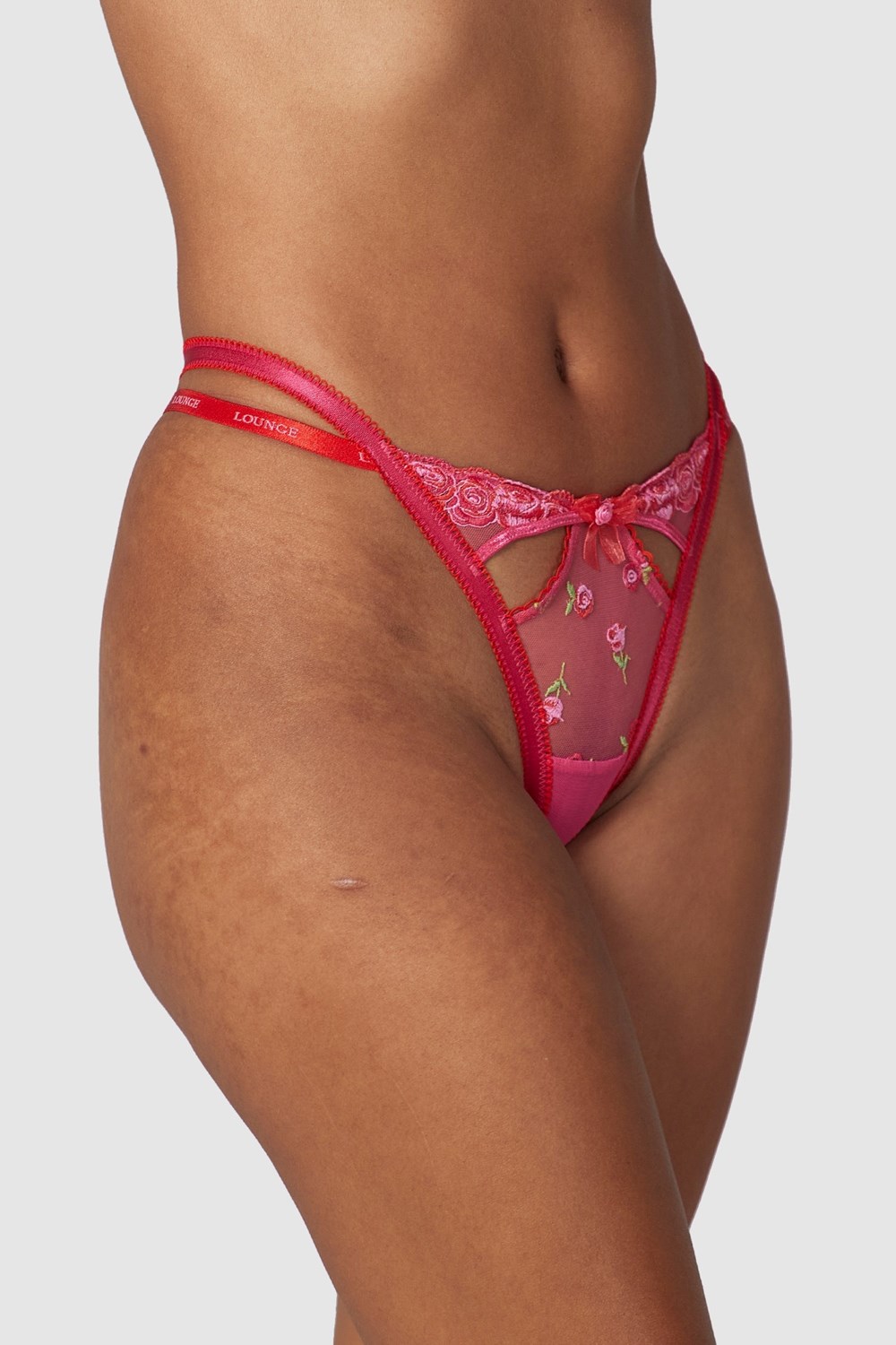 Lounge Underwear Blush Embroidered G-string Ruzove | EOIAVYT-48