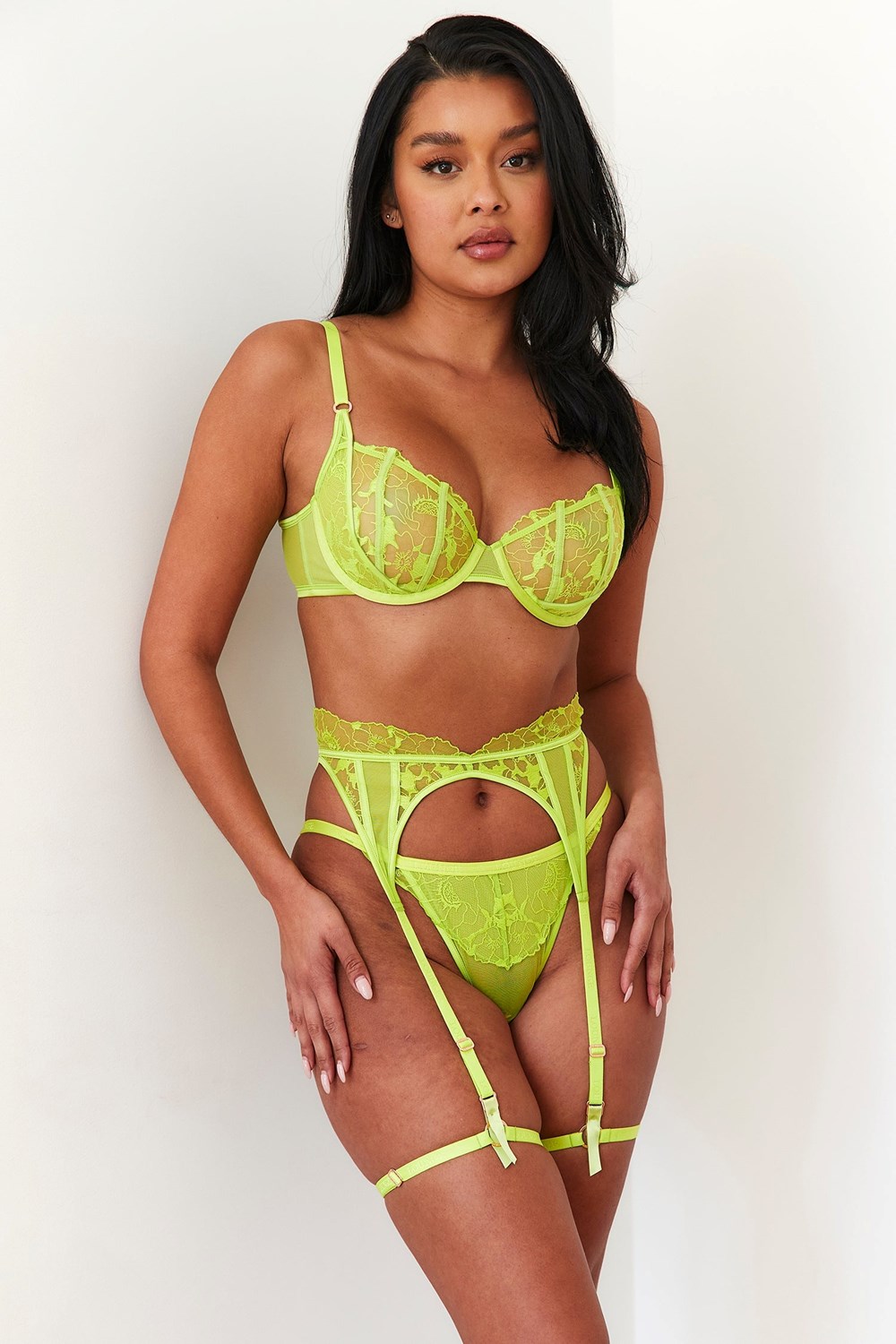 Lounge Underwear Carmen Intimates Set Lime | UPGLKVJ-12