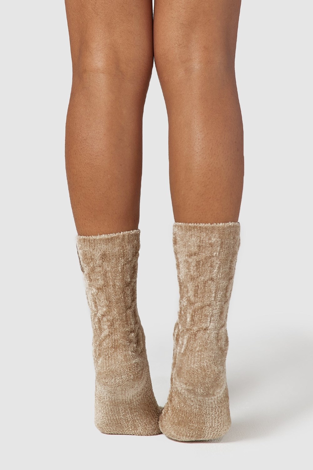 Lounge Underwear Chenille Pletené Socks Mink | BDVIOKG-37