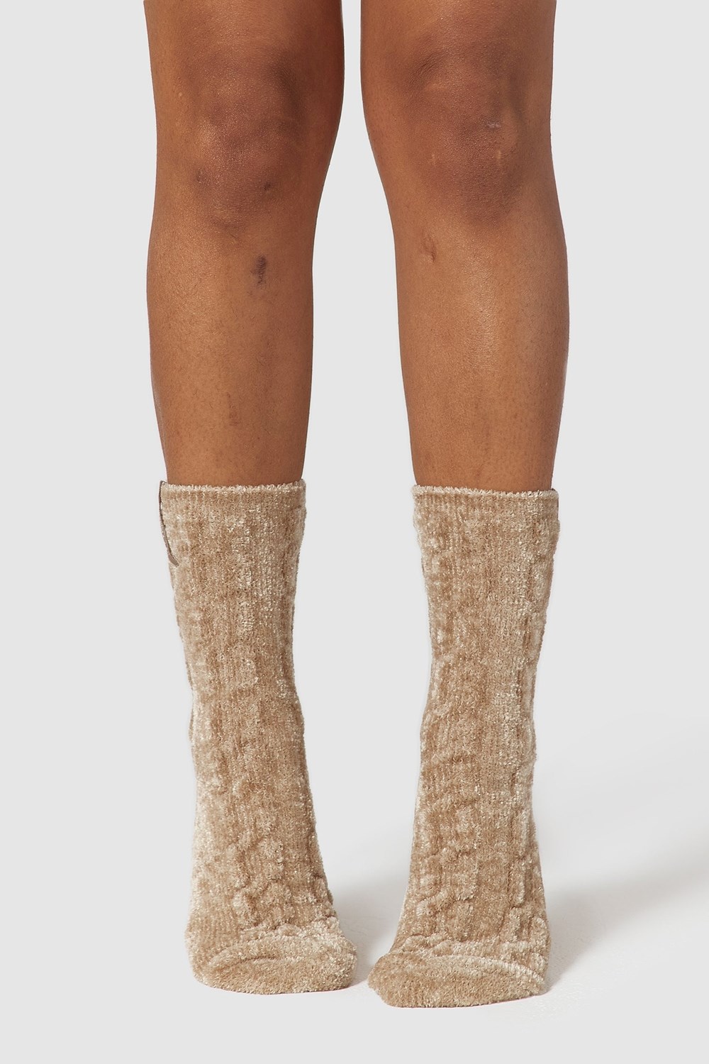 Lounge Underwear Chenille Pletené Socks Mink | BDVIOKG-37