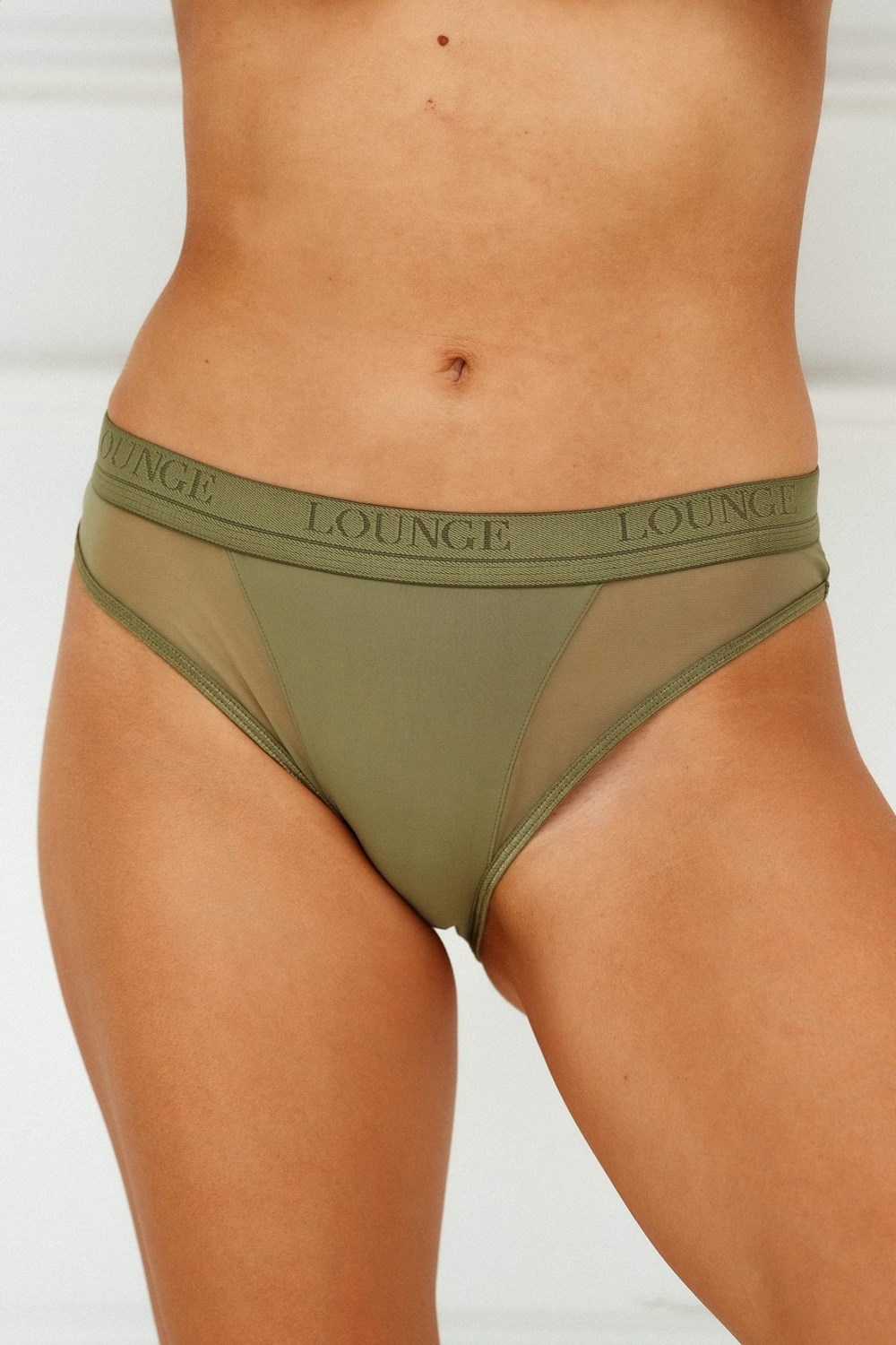 Lounge Underwear Contour Mesh Briefs Hnedožltý | NZJRFOA-31