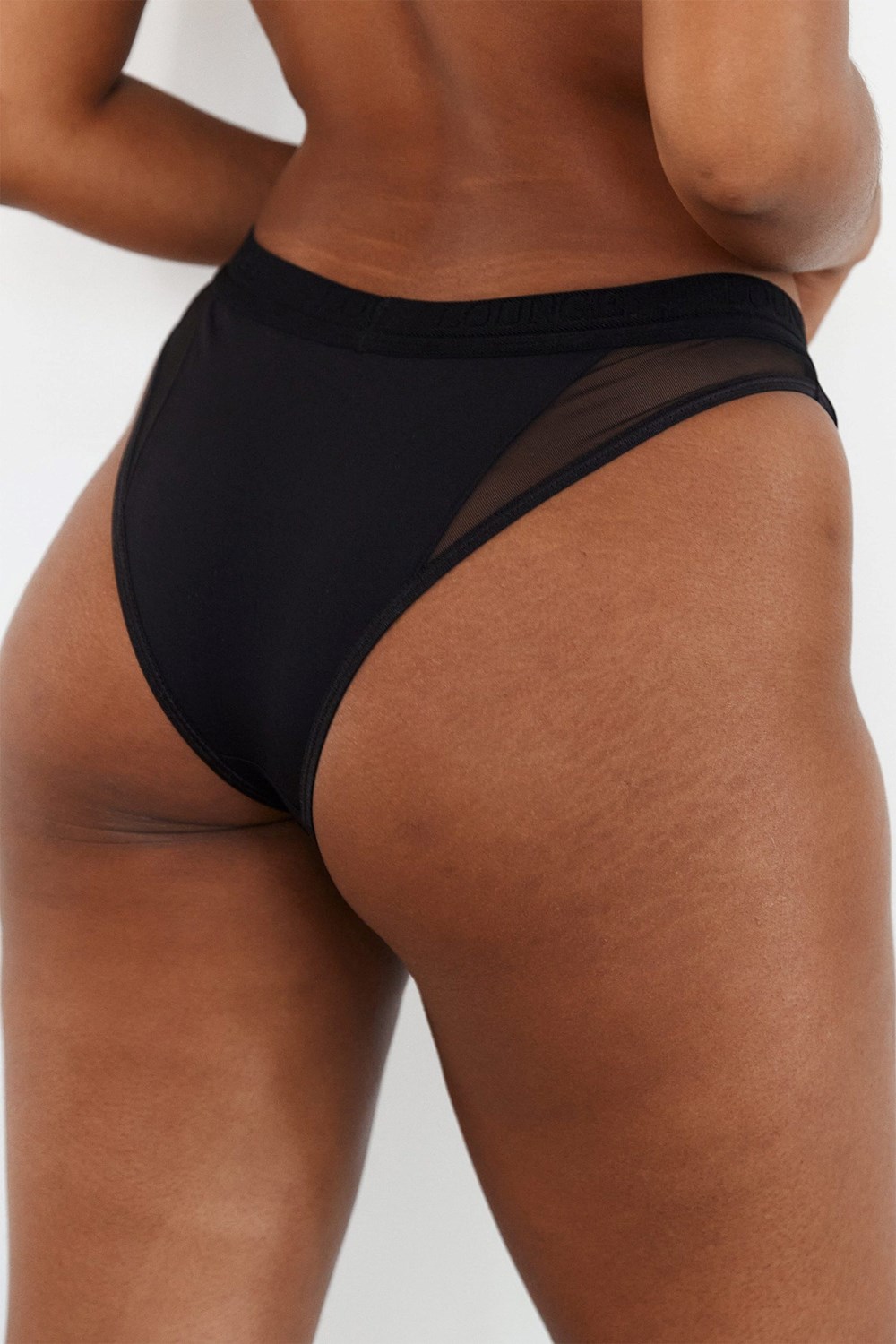 Lounge Underwear Contour Mesh Briefs Čierne | NKOZYRA-87