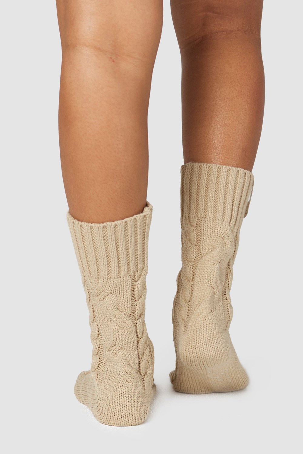 Lounge Underwear Cosy Pletené Socks Mink | AJOQILU-01