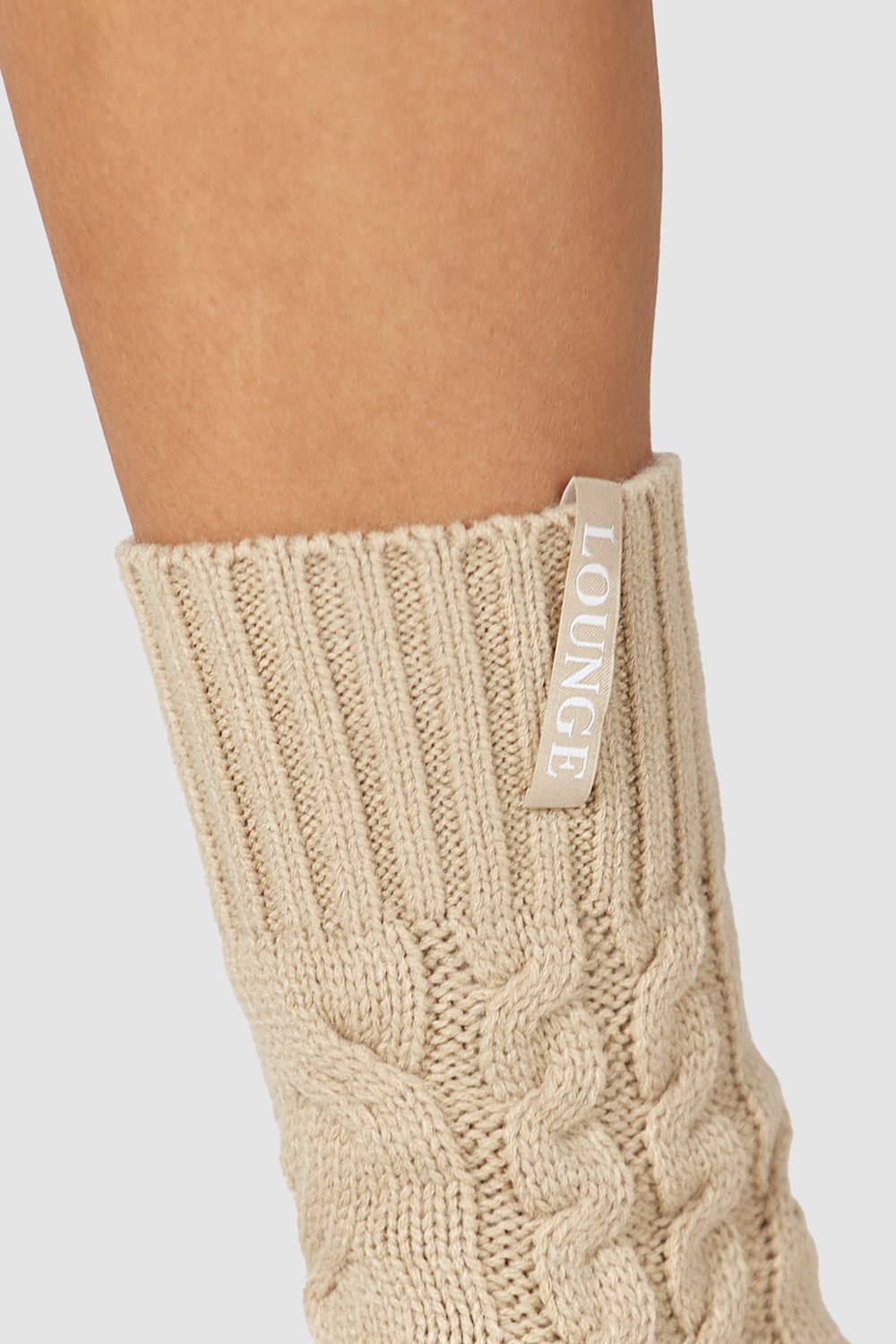 Lounge Underwear Cosy Pletené Socks Mink | AJOQILU-01