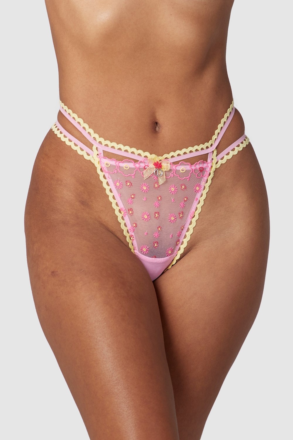 Lounge Underwear Daisy Embroidered Tanga Ruzove | SEKIBYN-81