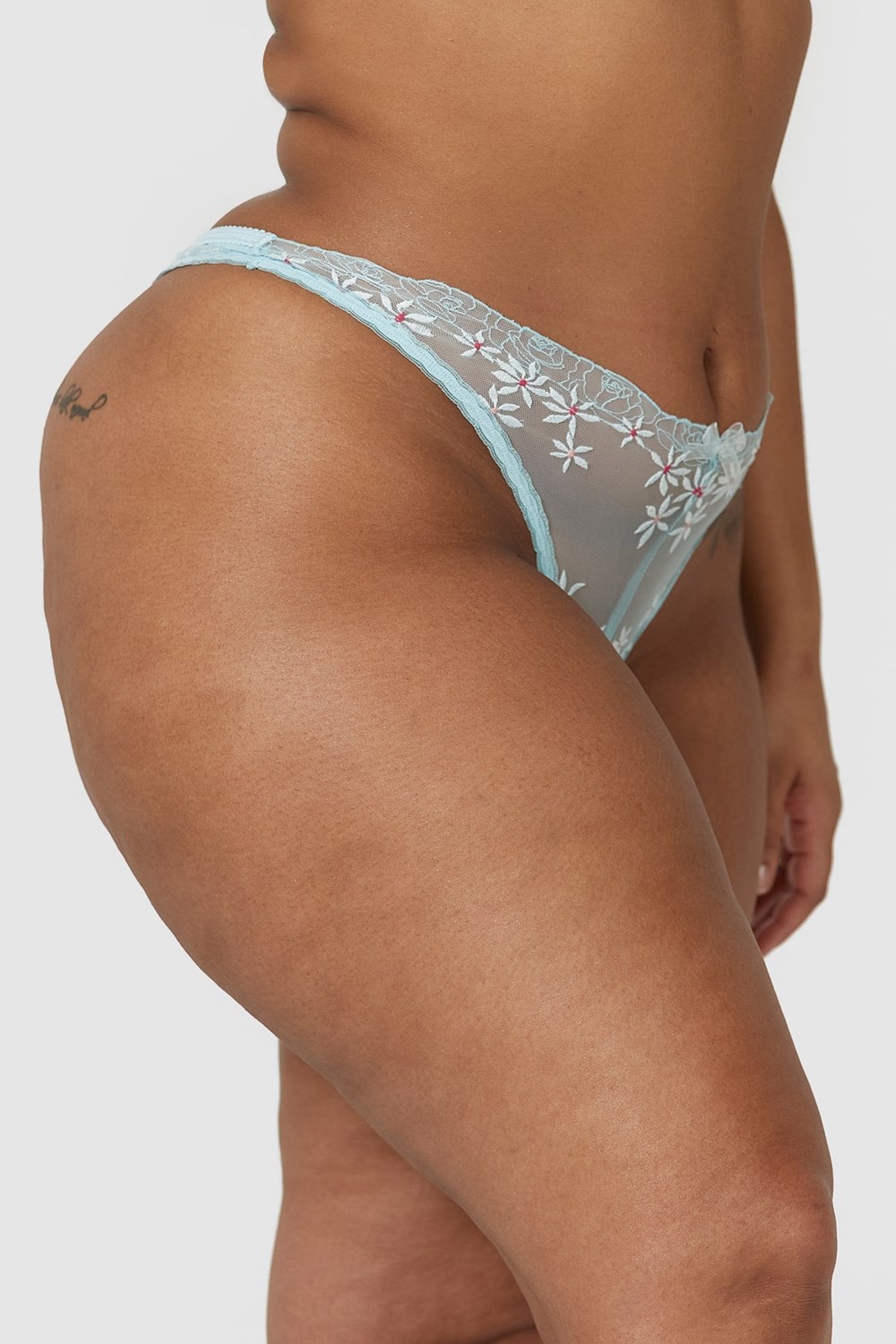 Lounge Underwear Fleur Tanga Modre | ERLIMTH-72