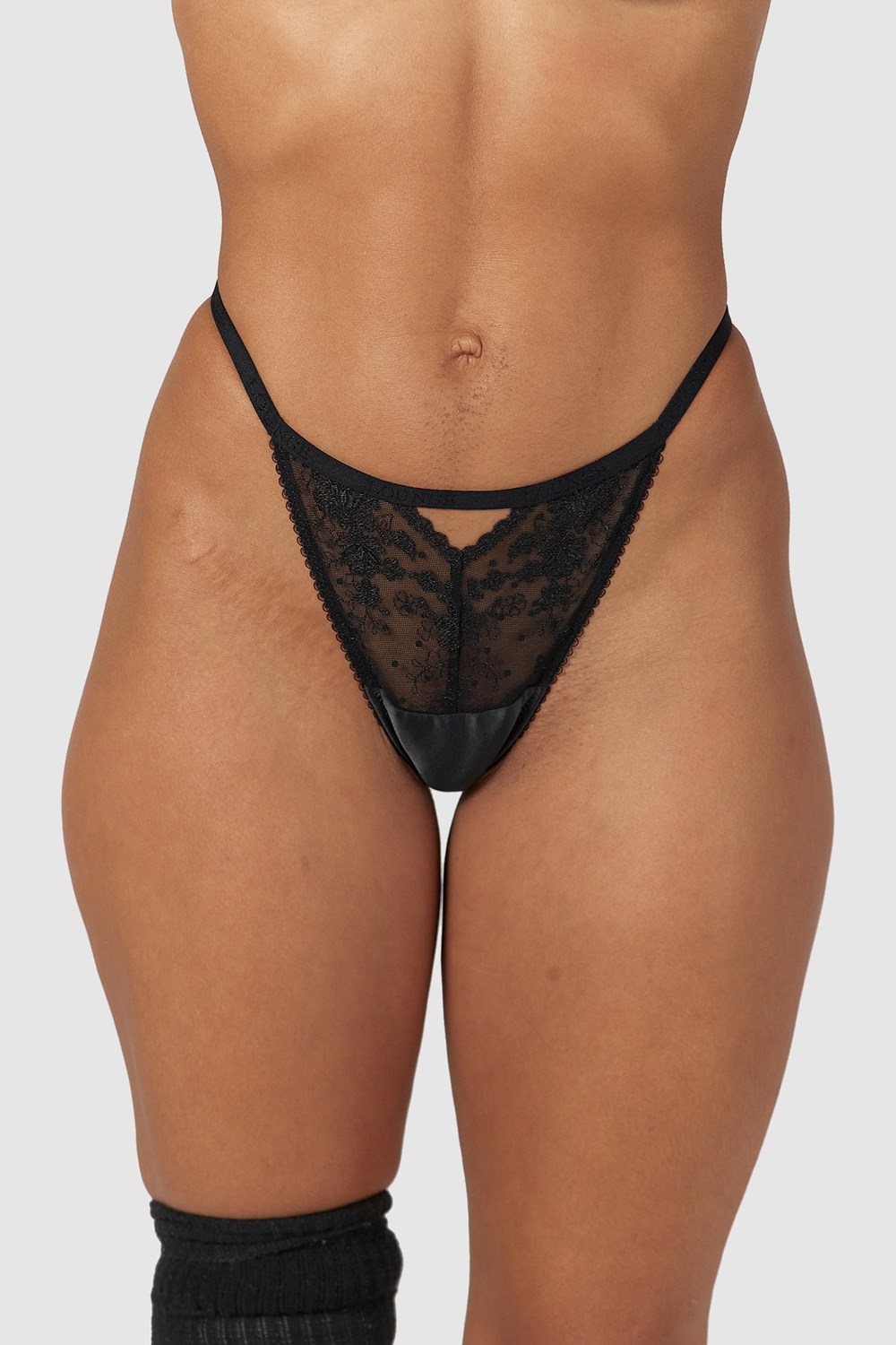 Lounge Underwear Flirt G-string Čierne | HBCPKSR-54