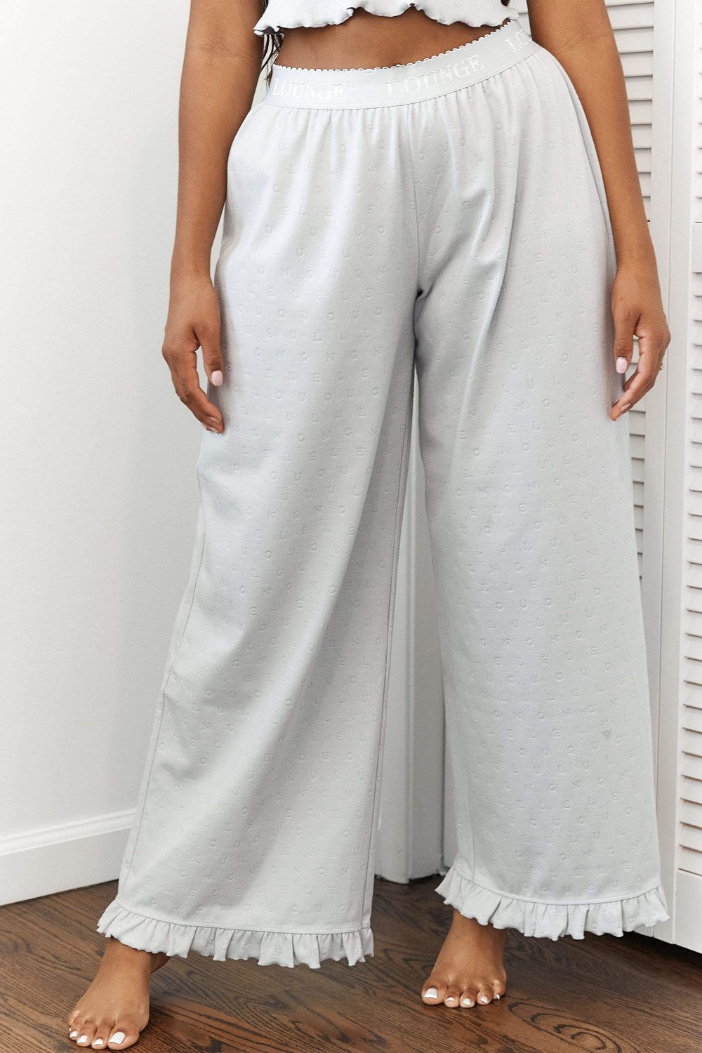 Lounge Underwear Frill Pajama Trousers Frost | VWLBZGK-09