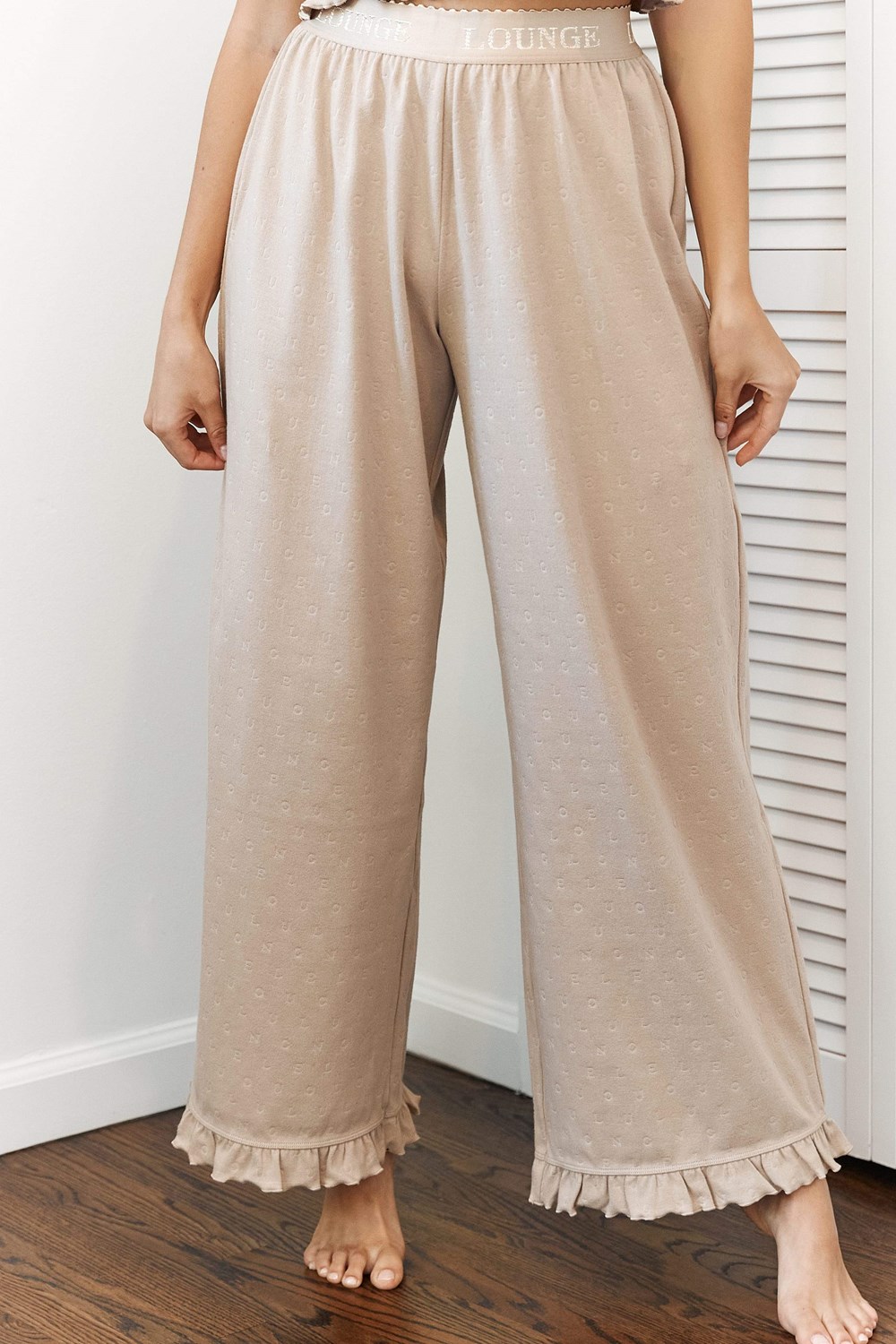 Lounge Underwear Frill Pajama Trousers Mink | OUSQDJK-35