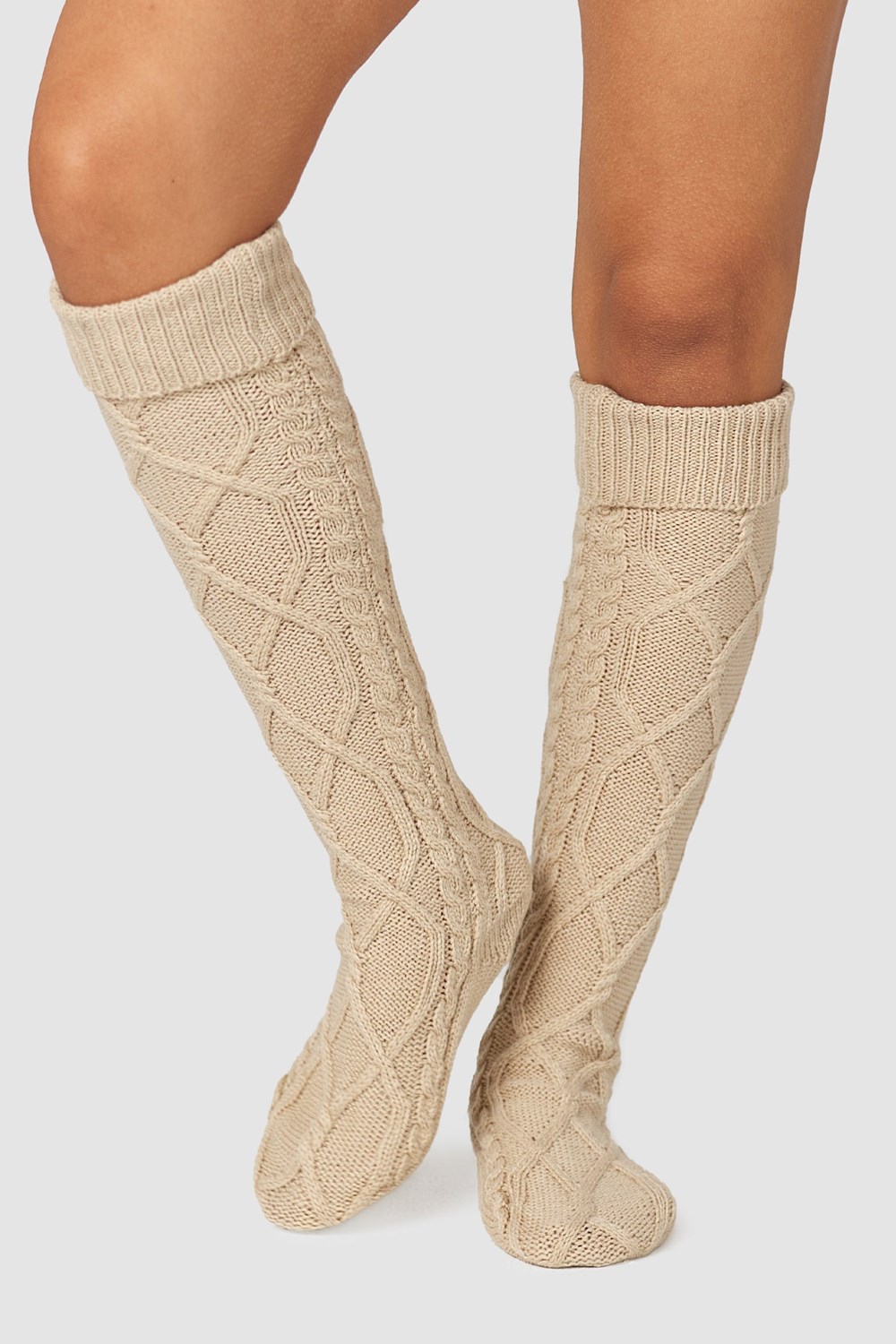 Lounge Underwear Knee-High Cosy Pletené Socks Mink | VMWXSRB-65