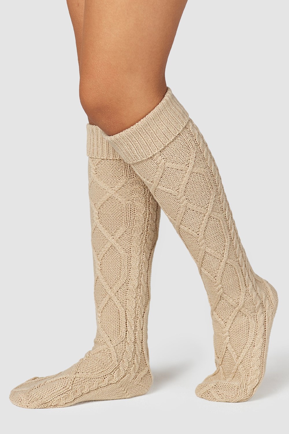 Lounge Underwear Knee-High Cosy Pletené Socks Mink | VMWXSRB-65