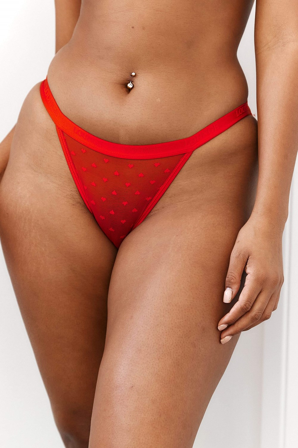 Lounge Underwear Love Heart Mesh Triangle Briefs Červené | GDTMNKO-93