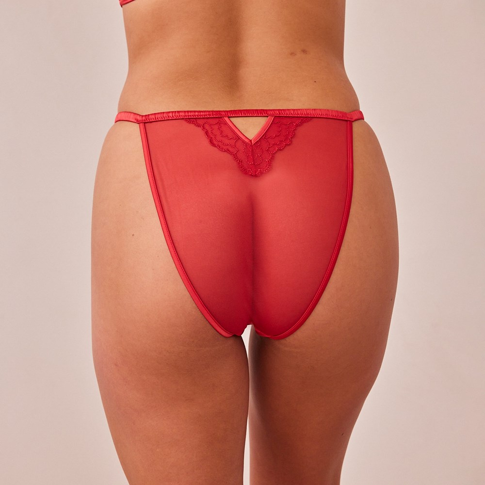 Lounge Underwear Prešívané Cipkovane Briefs Bordove | IJQXYWT-51