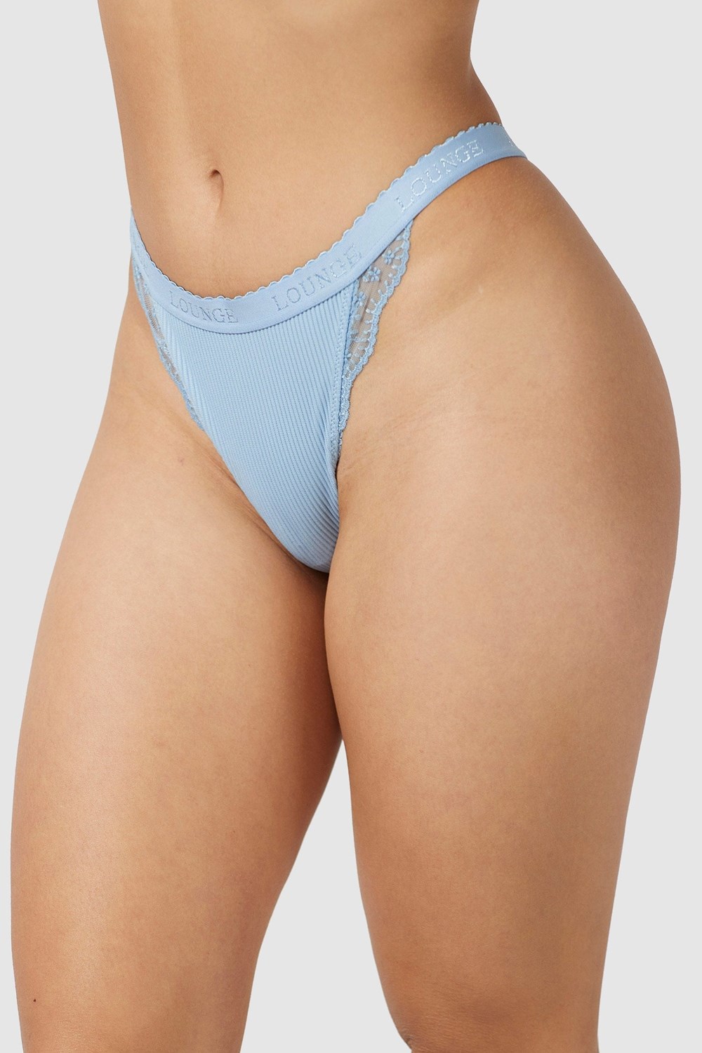 Lounge Underwear Rebrovaný Tanga Modre | OZEXGCK-37