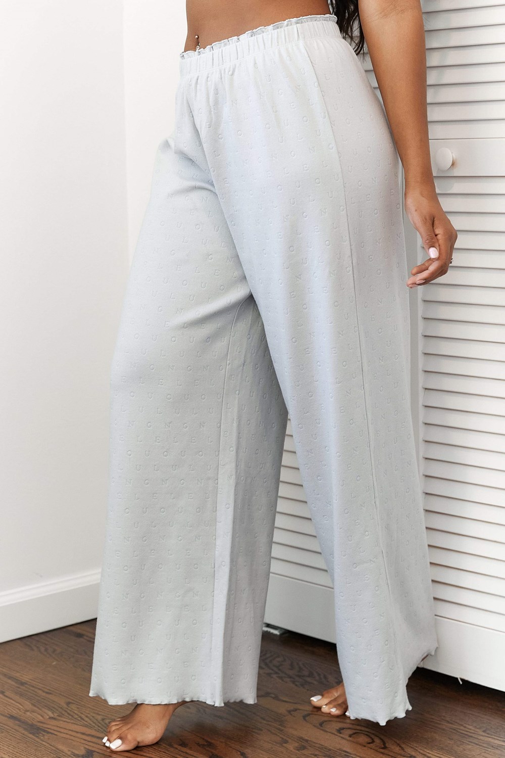 Lounge Underwear Ruffle Pajama Trousers Frost | LBHYAWP-56