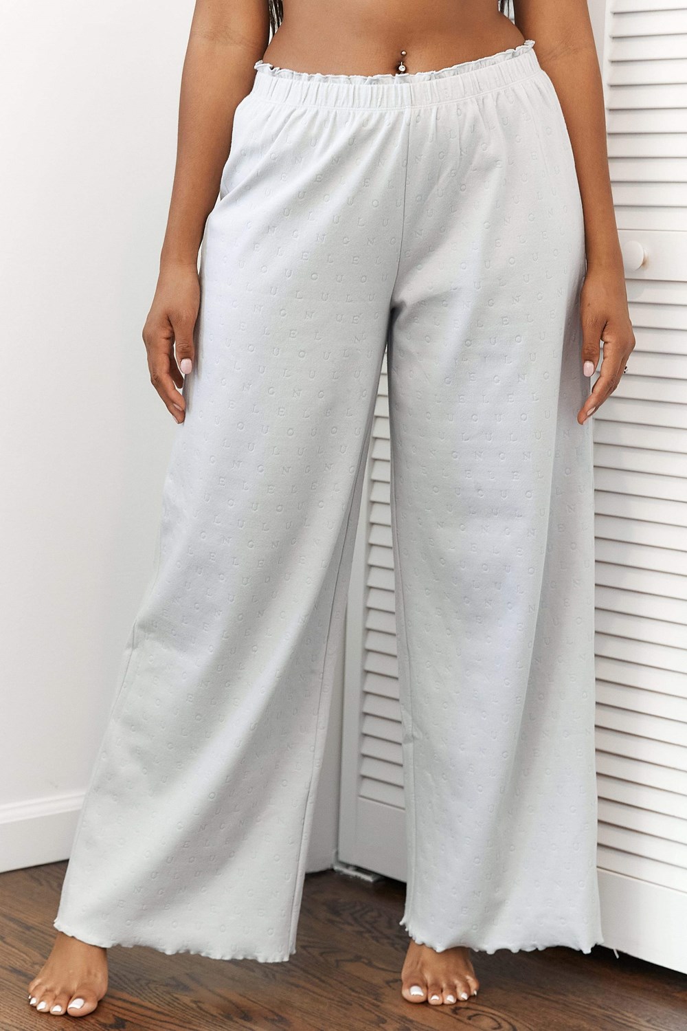 Lounge Underwear Ruffle Pajama Trousers Frost | LBHYAWP-56