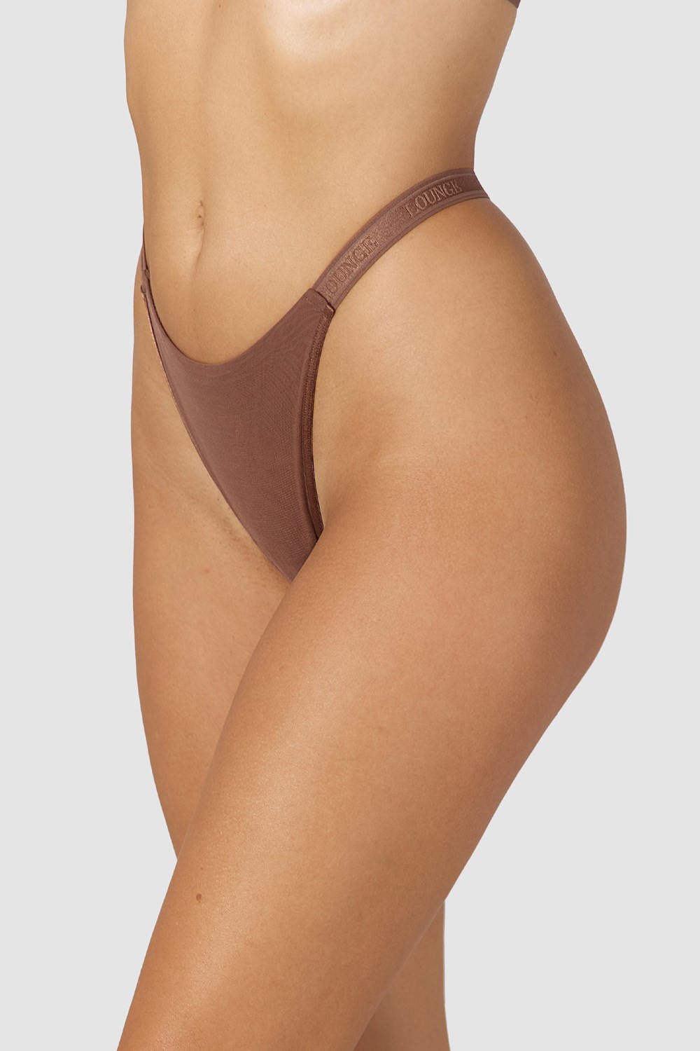 Lounge Underwear Smooth Mesh Tanga Chestnut | EFLYCJK-71