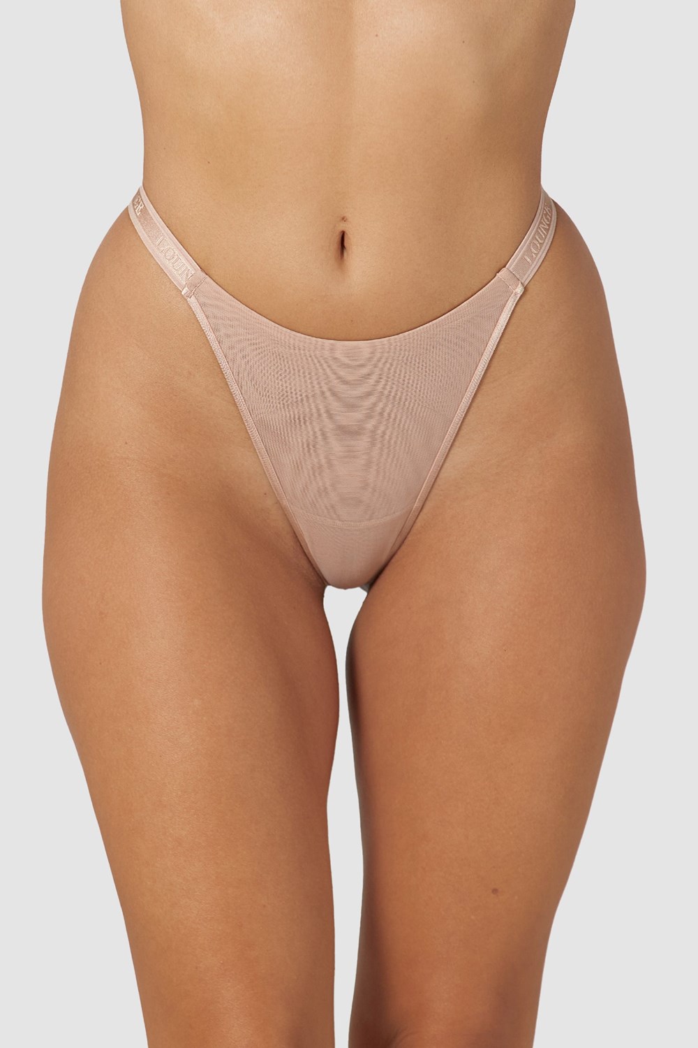 Lounge Underwear Smooth Mesh Tanga Taupe | JAYXWCN-62