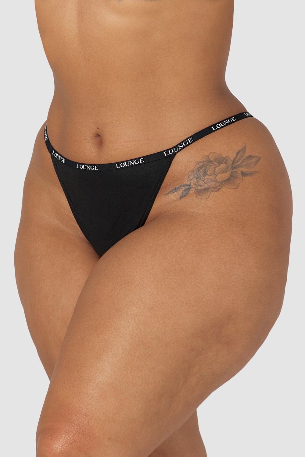 Lounge Underwear Smooth Tanga Čierne | KONSZXH-12