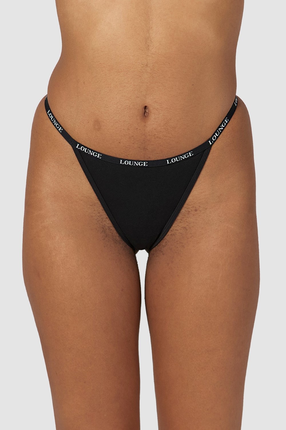 Lounge Underwear Smooth Tanga Čierne | KONSZXH-12