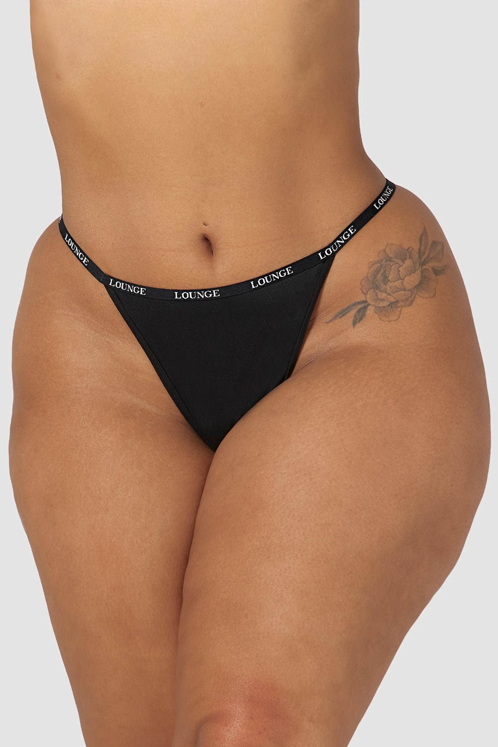 Lounge Underwear Smooth Tanga Čierne | XHBATMZ-78