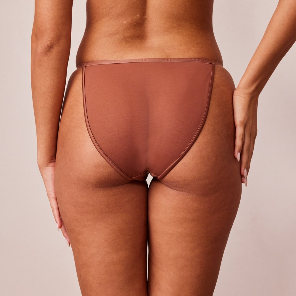 Lounge Underwear Soft Satin Briefs Mocha | JSEWZBN-35