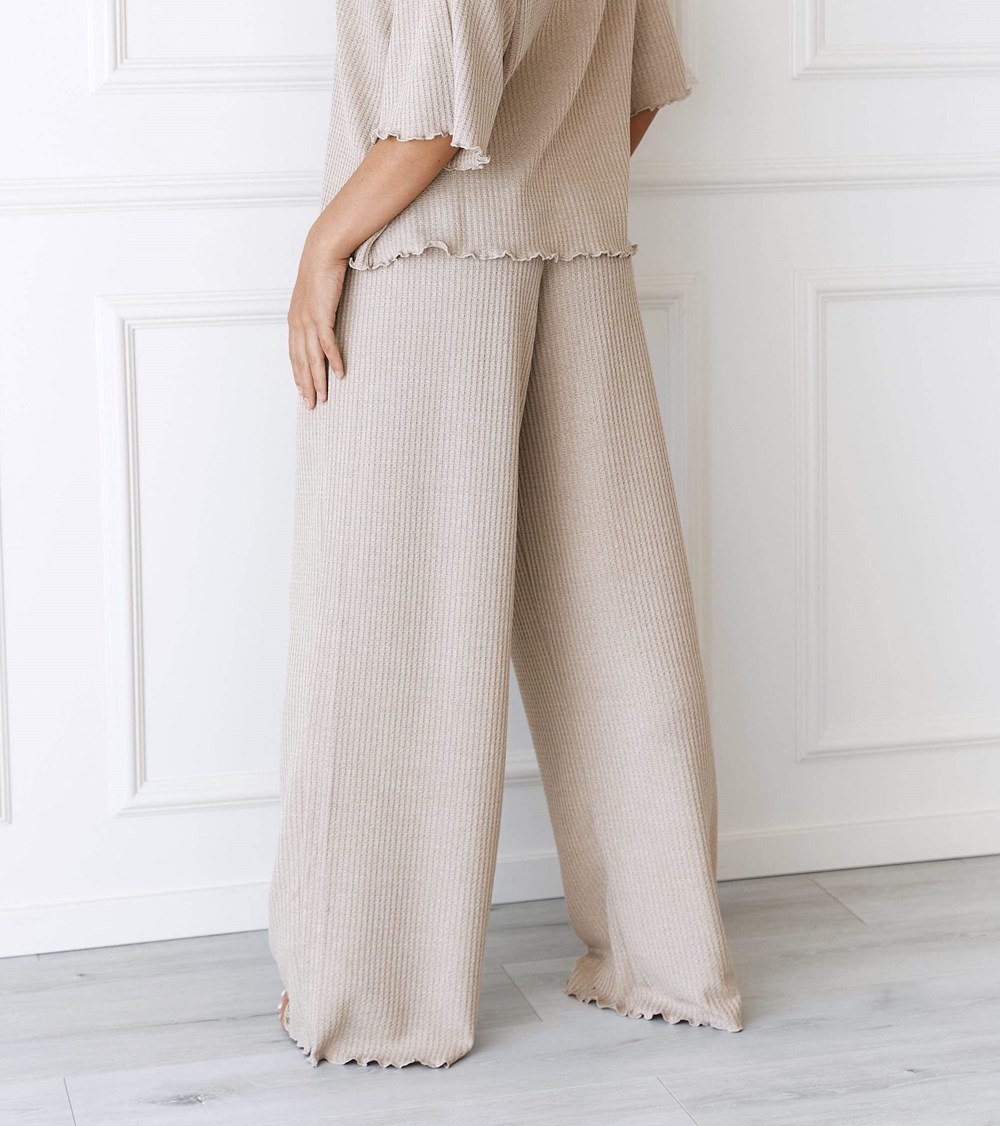 Lounge Underwear Soft Waffle Pajama Trousers Mink | DZPVTNY-76