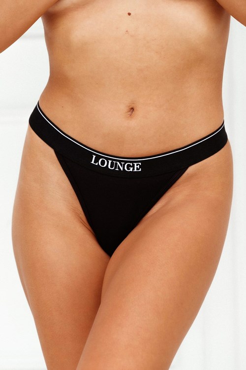 Lounge Underwear Bamboo Minimal Triangle Tanga Čierne | PNZRYVX-49