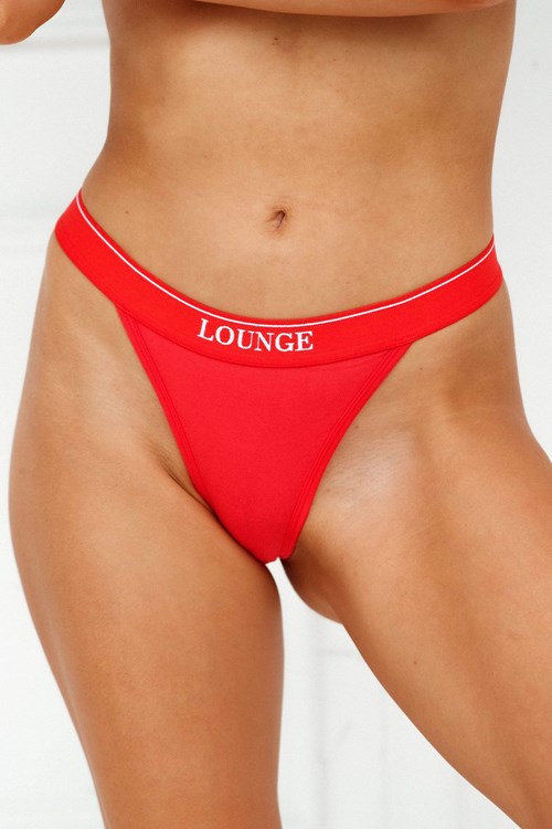 Lounge Underwear Bamboo Minimal Triangle Tanga Červené | QXBJZIA-97