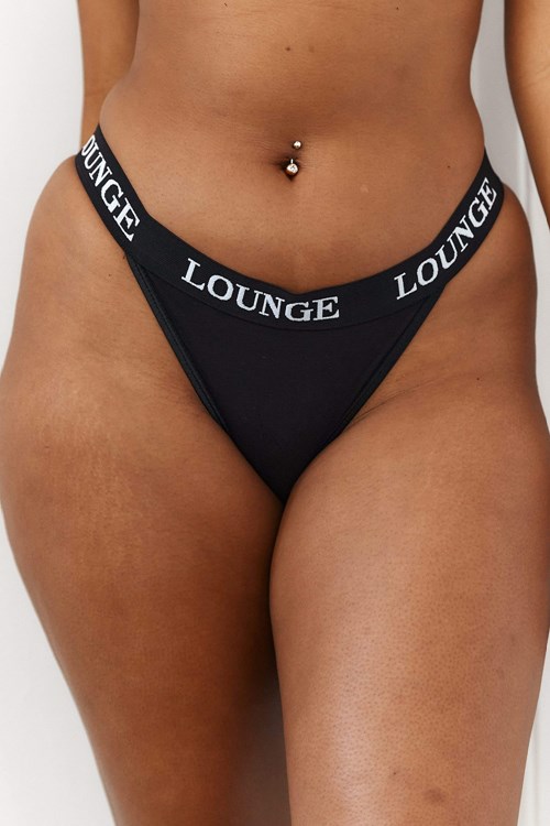 Lounge Underwear Bamboo Triangle Tanga Čierne | GPWTKQZ-27