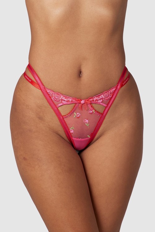 Lounge Underwear Blush Embroidered G-string Ruzove | EOIAVYT-48