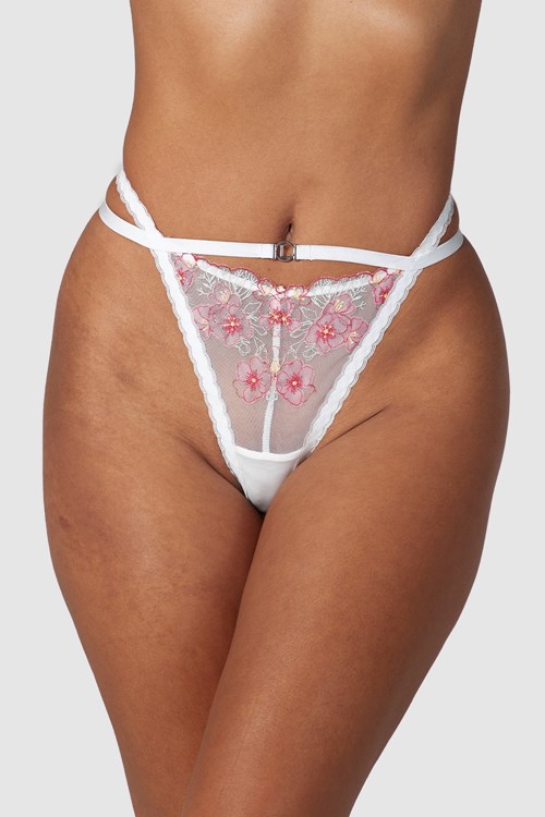 Lounge Underwear Ditsy Embroidered G-string Biele | MBYSIQA-20