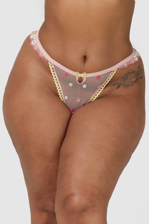 Lounge Underwear Fleur Tanga Ruzove | EKRLGZM-71