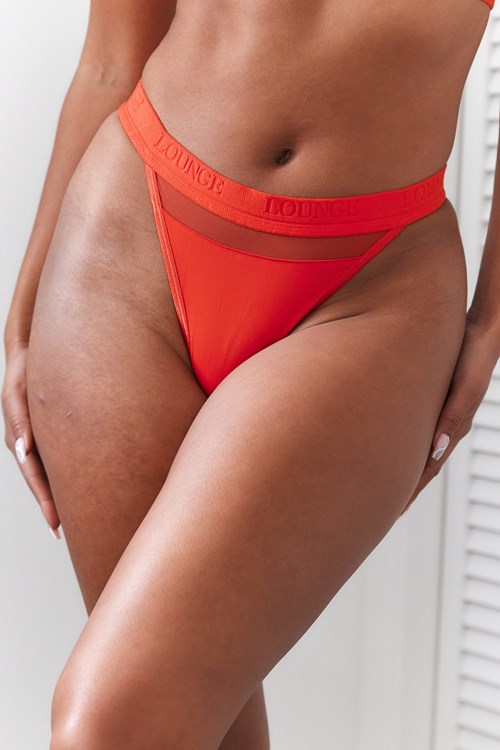 Lounge Underwear Mesh Tanga Červené | KCDEXIB-85