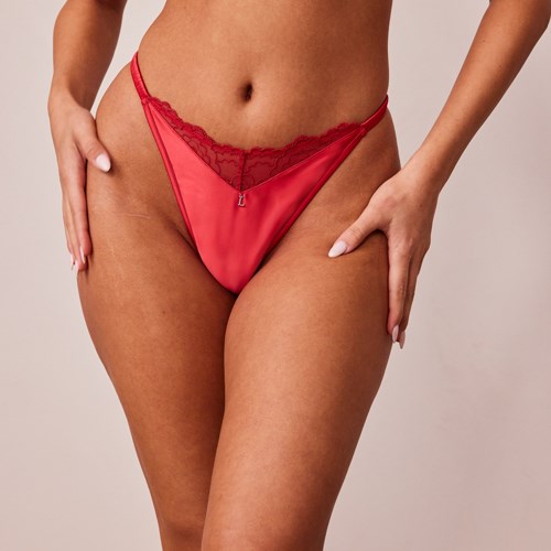 Lounge Underwear Prešívané Cipkovane G-string Bordove | WDKLHNQ-83