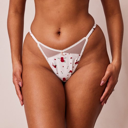 Lounge Underwear Rose Tanga Biele | FJZBSKX-78