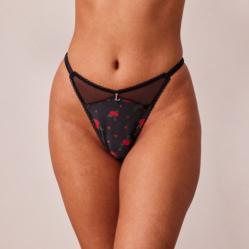 Lounge Underwear Rose Tanga Čierne | GKNRVQW-39