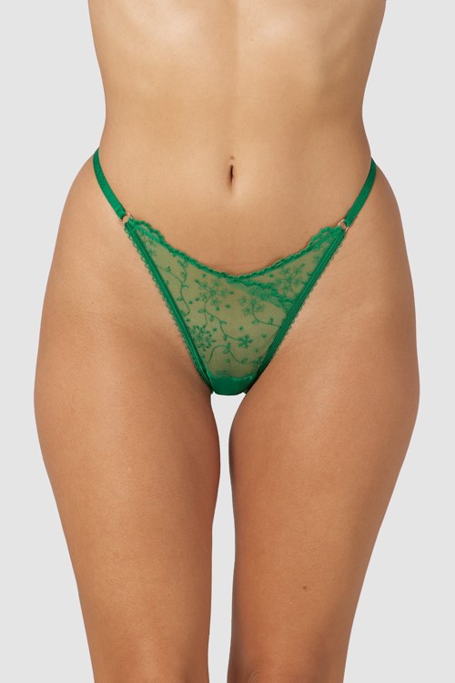 Lounge Underwear Slinky Open Back Briefs Emerald | DHFUXOA-61